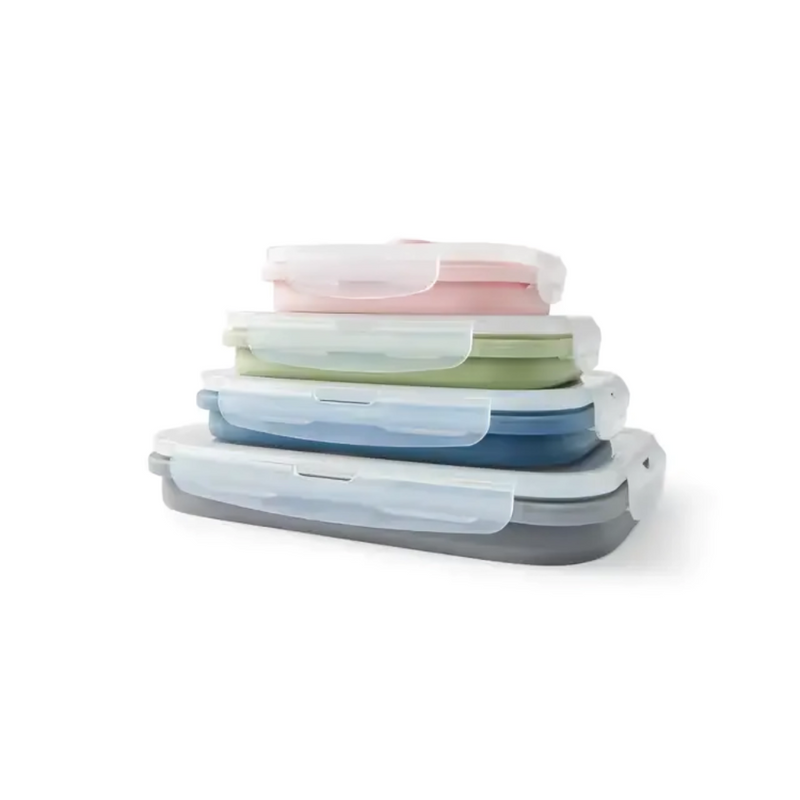 Silicone Flat Stack Foldable Containers